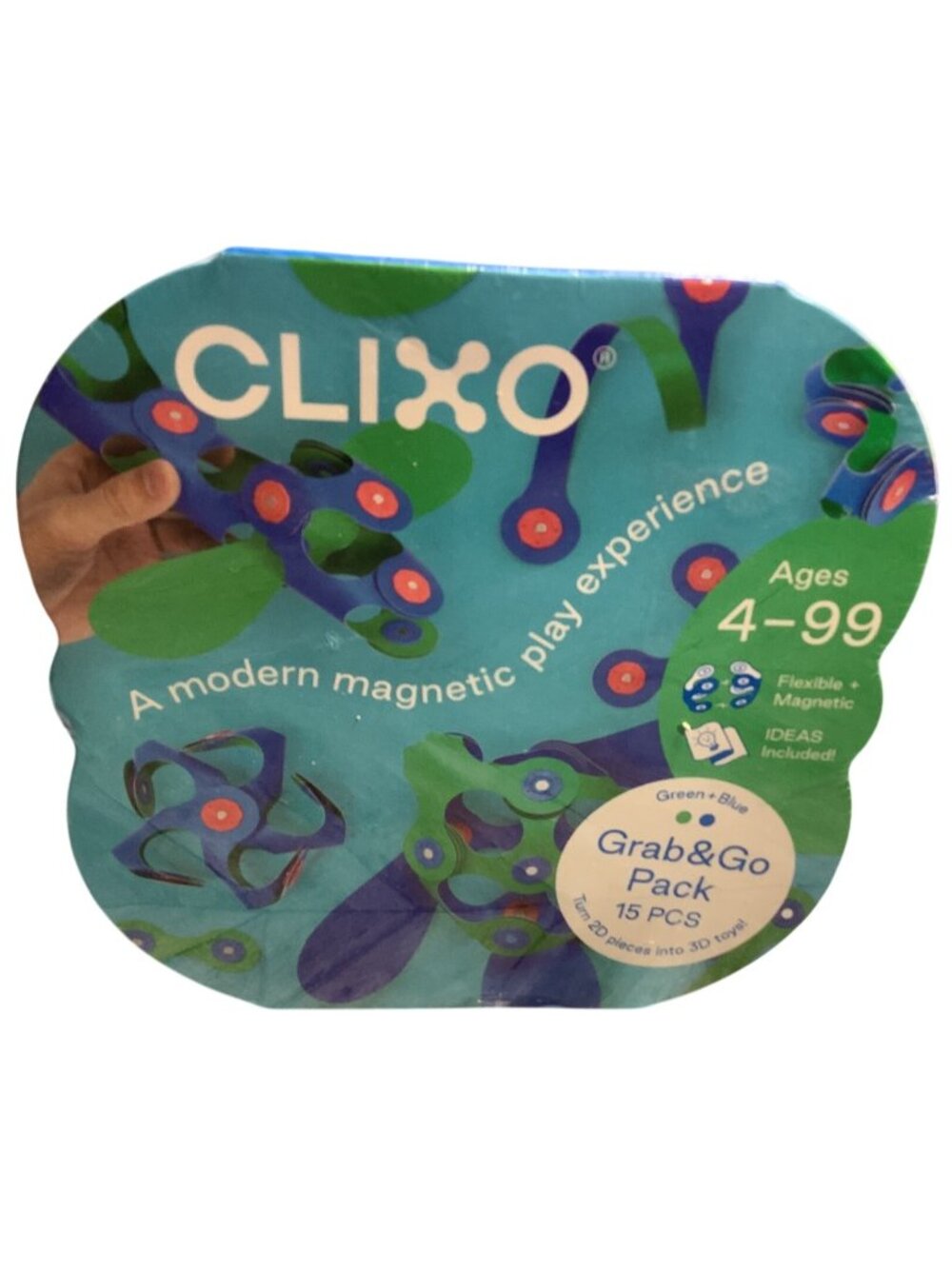 Clixo Grab & Go Pack Magnetic STEM Toy Building Set Creative Thinking 15 Pieces
